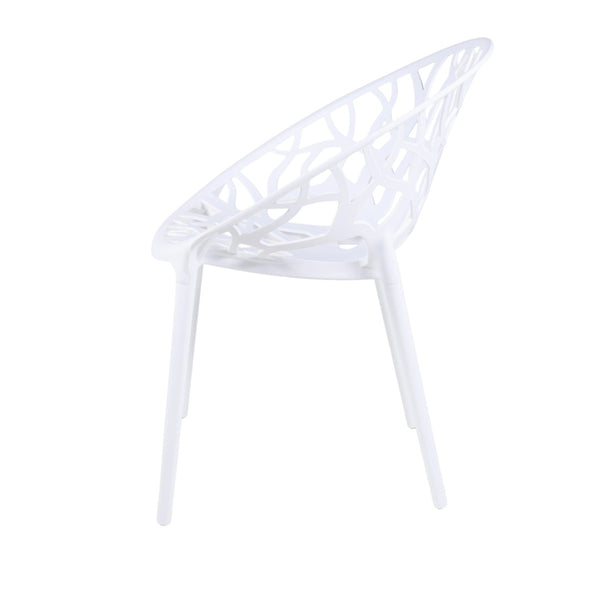 English Elm Plastic Clear Polycarbonate Shell Dining Chair Set of Four with Metal Legs Modern White W3766P509891