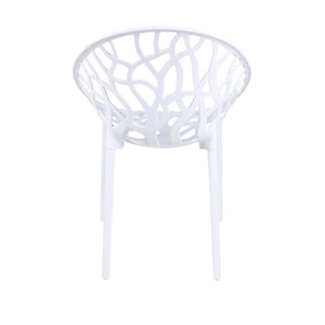 English Elm Plastic Clear Polycarbonate Shell Dining Chair Set of Four with Metal Legs Modern White W3766P509891