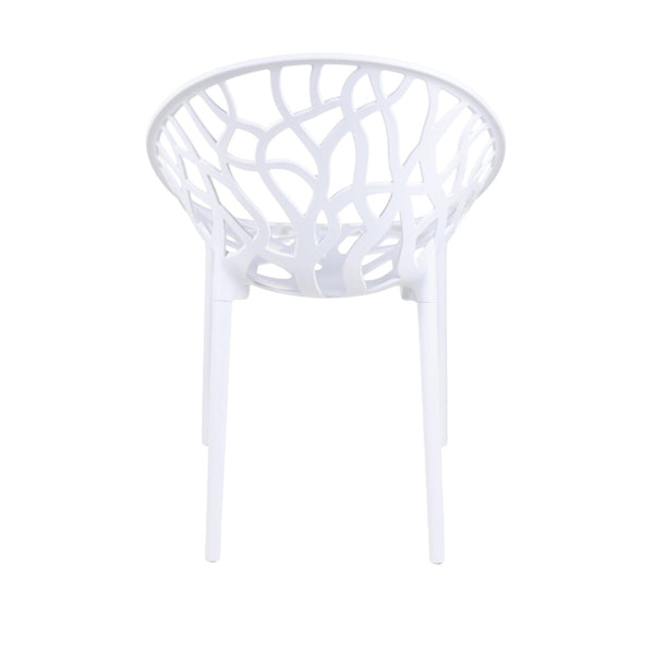 English Elm Plastic Clear Polycarbonate Shell Dining Chair Set of Four with Metal Legs Modern White W3766P509891