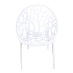 English Elm Plastic Clear Polycarbonate Shell Dining Chair Set of Four with Metal Legs Modern White W3766P509891