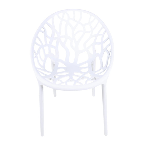 English Elm Plastic Clear Polycarbonate Shell Dining Chair Set of Four with Metal Legs Modern White W3766P509891