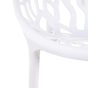 English Elm Plastic Clear Polycarbonate Shell Dining Chair Set of Four with Metal Legs Modern White W3766P509891