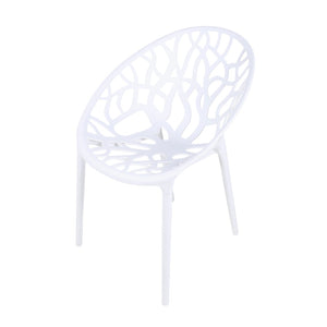English Elm Plastic Clear Polycarbonate Shell Dining Chair Set of Four with Metal Legs Modern White W3766P509891