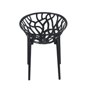 English Elm Plastic Clear Polycarbonate Shell Dining Chair Set of Four with Metal Legs Modern Black W3766P509893