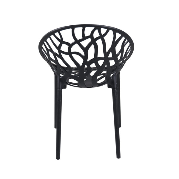 English Elm Plastic Clear Polycarbonate Shell Dining Chair Set of Four with Metal Legs Modern Black W3766P509893