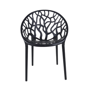 English Elm Plastic Clear Polycarbonate Shell Dining Chair Set of Four with Metal Legs Modern Black W3766P509893