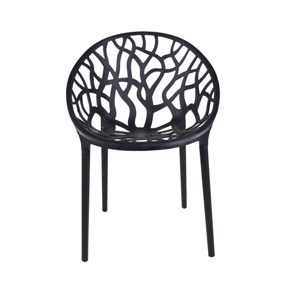English Elm Plastic Clear Polycarbonate Shell Dining Chair Set of Four with Metal Legs Modern Black W3766P509893