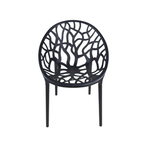 English Elm Plastic Clear Polycarbonate Shell Dining Chair Set of Four with Metal Legs Modern Black W3766P509893
