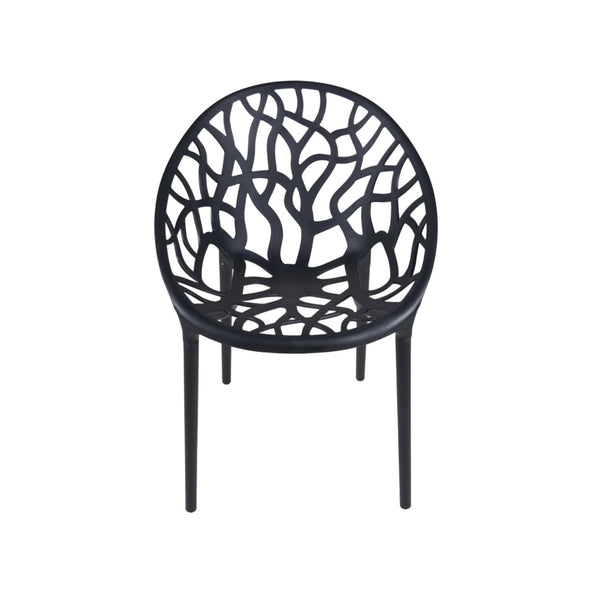 English Elm Plastic Clear Polycarbonate Shell Dining Chair Set of Four with Metal Legs Modern Black W3766P509893