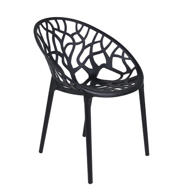 English Elm Plastic Clear Polycarbonate Shell Dining Chair Set of Four with Metal Legs Modern Black W3766P509893