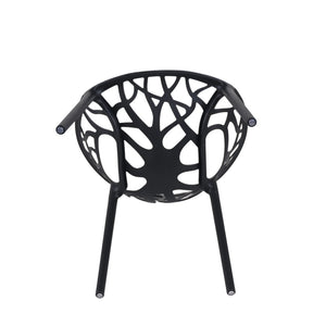 English Elm Plastic Clear Polycarbonate Shell Dining Chair Set of Four with Metal Legs Modern Black W3766P509893