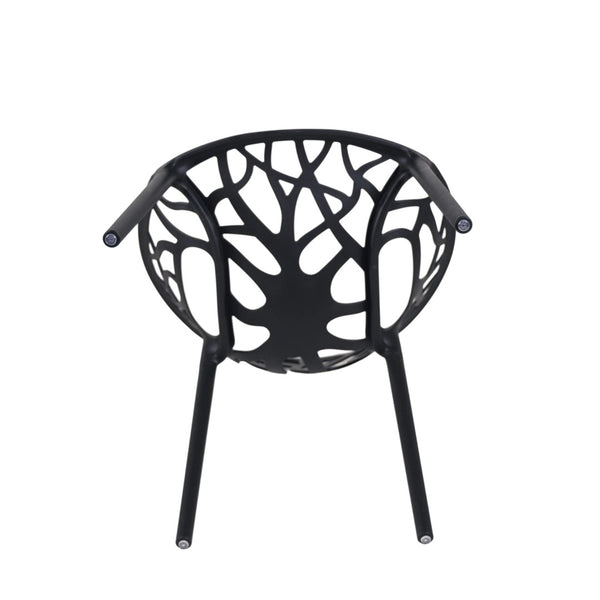 English Elm Plastic Clear Polycarbonate Shell Dining Chair Set of Four with Metal Legs Modern Black W3766P509893