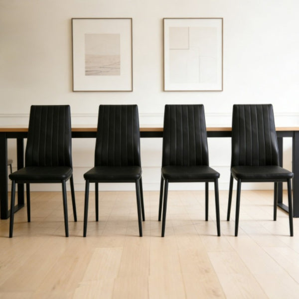 English Elm Pu Clear Shell Dining Chairs Set of 4 with Matte Black Metal Legs Modern Style W3766P525281