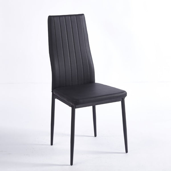 English Elm Pu Clear Shell Dining Chairs Set of 4 with Matte Black Metal Legs Modern Style W3766P525281