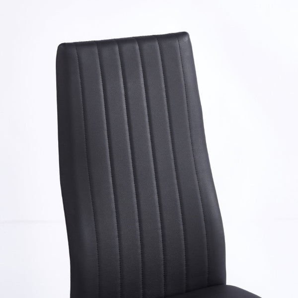 English Elm Pu Clear Shell Dining Chairs Set of 4 with Matte Black Metal Legs Modern Style W3766P525281