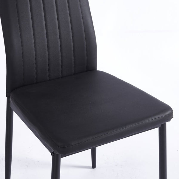 English Elm Pu Clear Shell Dining Chairs Set of 4 with Matte Black Metal Legs Modern Style W3766P525281