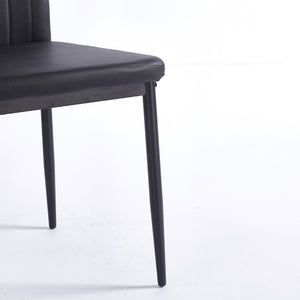 English Elm Pu Clear Shell Dining Chairs Set of 4 with Matte Black Metal Legs Modern Style W3766P525281