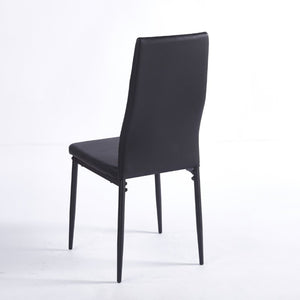 English Elm Pu Clear Shell Dining Chairs Set of 4 with Matte Black Metal Legs Modern Style W3766P525281