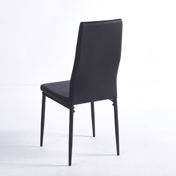 English Elm Pu Clear Shell Dining Chairs Set of 4 with Matte Black Metal Legs Modern Style W3766P525281