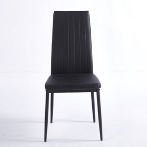 English Elm Pu Clear Shell Dining Chairs Set of 4 with Matte Black Metal Legs Modern Style W3766P525281
