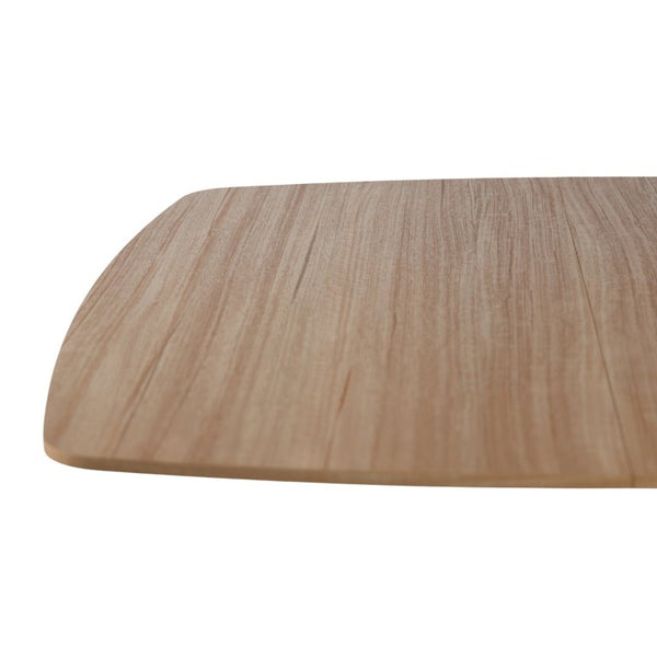 English Elm Oak Tone Square Pedestal Dining Table Tulip Metal Base Seats Three Compact Spaces W3766P540537