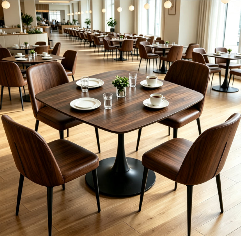 English Elm Colorsquare Tulip Pedestal Round Dining Table Sculptural MDF Top for Small Apartments W3766P540539