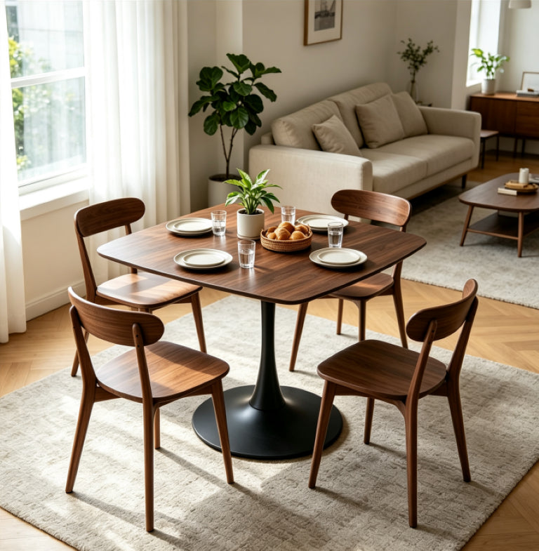 English Elm Colorsquare Tulip Pedestal Round Dining Table Sculptural MDF Top for Small Apartments W3766P540539