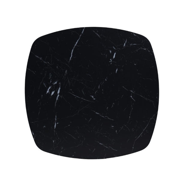 English Elm 23.62 Inch Round Marble Look Pedestal Dining Table for Modern Compact Living Spaces Black W3766P541241