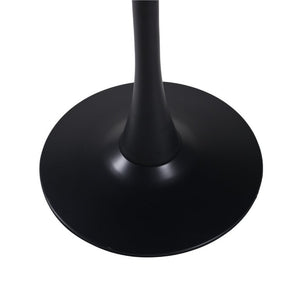 English Elm 23.62 Inch Round Marble Look Pedestal Dining Table for Modern Compact Living Spaces Black W3766P541241