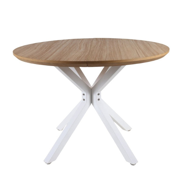 English Elm 42.1White Tulip Pedestal Round Dining Table Mid-Century MDF Top Seats Four to Six White + Light Oak W3766P556093