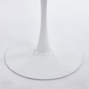 English Elm 42.1White Tulip Pedestal Round Dining Table Mid-Century MDF Top Seats Four to Six White W3766P558299