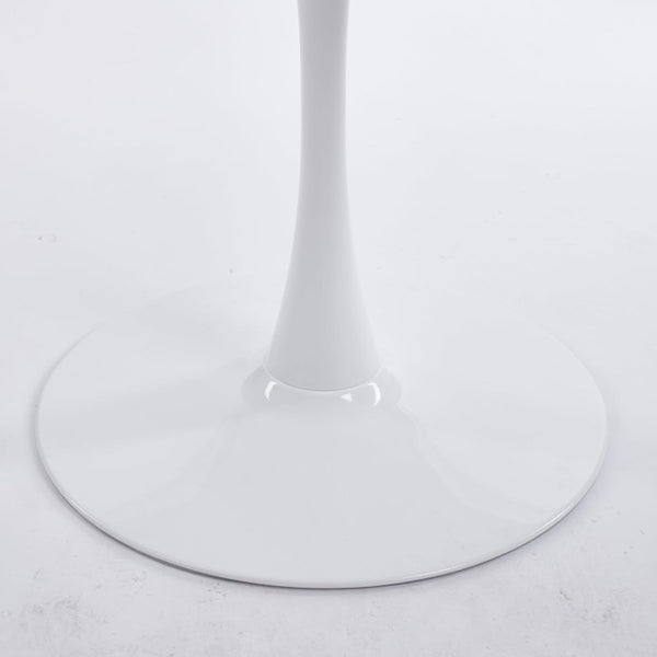 English Elm 42.1White Tulip Pedestal Round Dining Table Mid-Century MDF Top Seats Four to Six White W3766P558299