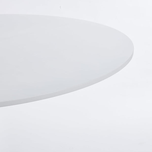 English Elm 42.1White Tulip Pedestal Round Dining Table Mid-Century MDF Top Seats Four to Six White W3766P558299