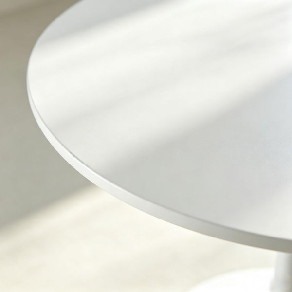 English Elm 42.1White Tulip Pedestal Round Dining Table Mid-Century MDF Top Seats Four to Six White W3766P558299