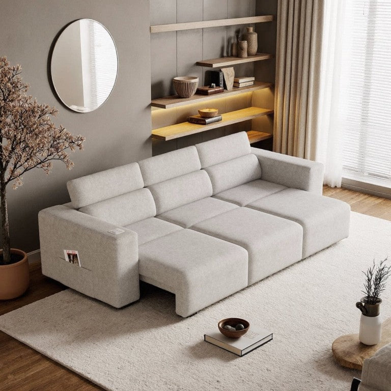 English Elm 24034 Power Reclining Sectional Module with Zero Gravity Bluetooth and USB Charging W3795P358573