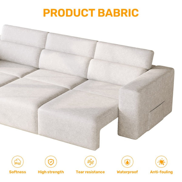 English Elm 24034 Power Reclining Sectional Module with Zero Gravity Bluetooth and USB Charging W3795P358573
