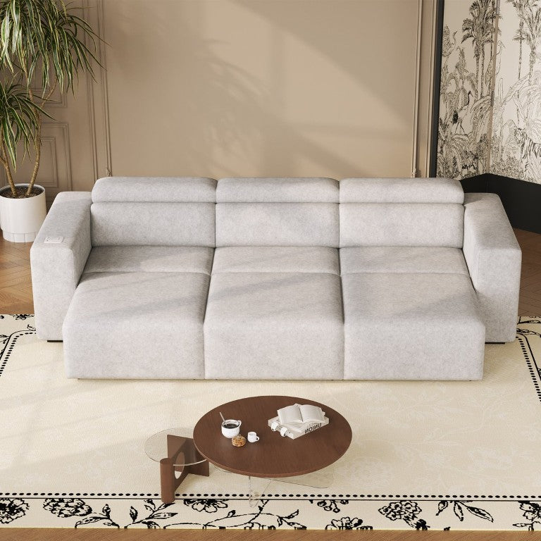 English Elm 24034 Power Reclining Sectional with Bluetooth Speakers and Zero Gravity Support W3795P358575