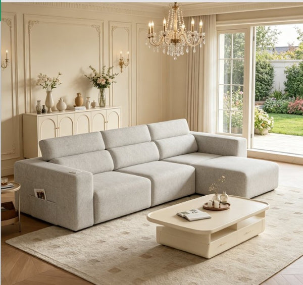 English Elm 24034 Power Reclining Sectional with Bluetooth Speakers and Zero Gravity Support W3795P358575
