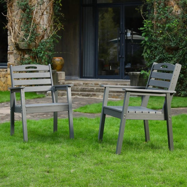 English Elm Hdpe Outdoor Dining Chair Set Weather Resistant UV Proof Ergonomic Patio Seating W3805P389549