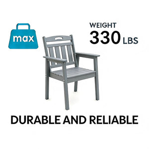 English Elm Hdpe Outdoor Dining Chair Set Weatherproof Vertical Slat Design for Patio and Deck W3805P389569