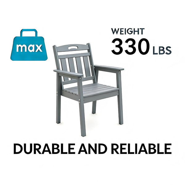 English Elm Hdpe Outdoor Dining Chair Set Weatherproof Vertical Slat Design for Patio and Deck W3805P389569