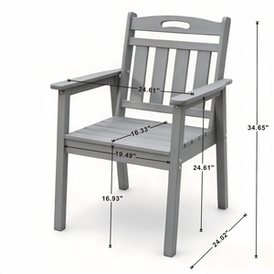 English Elm Hdpe Outdoor Dining Chair Set Weatherproof Vertical Slat Design for Patio and Deck W3805P389569