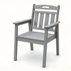 English Elm Hdpe Outdoor Dining Chair Set Weatherproof Vertical Slat Design for Patio and Deck W3805P389569