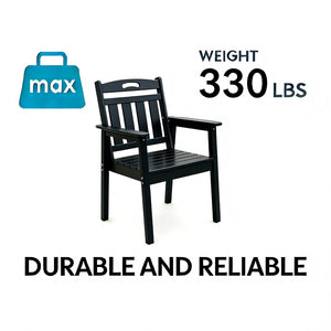 English Elm Hdpe Outdoor Dining Chair Set Weather Resistant Polyethylene Patio Terrace Seating W3805P389592
