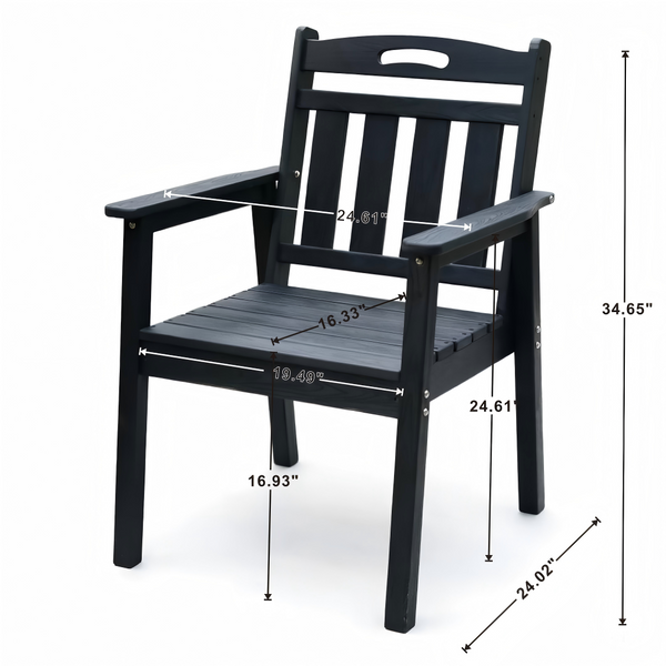 English Elm Hdpe Outdoor Dining Chair Set Weather Resistant Polyethylene Patio Terrace Seating W3805P389592