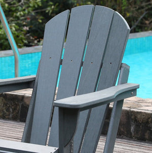 English Elm Adirondack Folding Hdpe Chair with Cup Holders for Patio Garden Campsite Fire Pit Grey W3805P435945