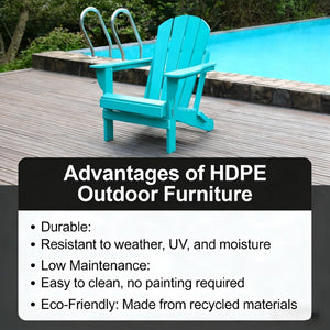 English Elm Adirondack Folding Hdpe Chair with Cup Holders for Patio Garden Campsite Fire Pit Lake Blue W3805P435948