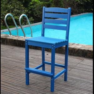 English Elm Outdoor Hdpe Adirondack Bar Stool Weatherproof Slatted Backyard Bistro Patio Seat W3805P450001