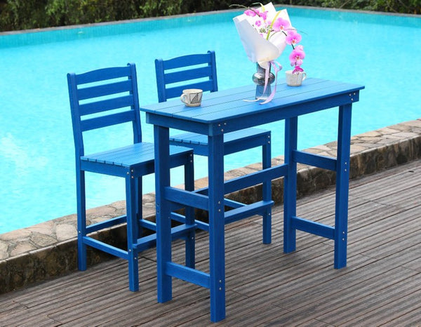 English Elm Outdoor Hdpe Adirondack Bar Stool Weatherproof Slatted Backyard Bistro Patio Seat W3805P450001