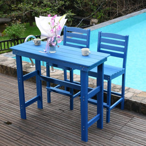 English Elm Hdpe Recycled Poly Bar Table Weatherproof Slatted Top for Outdoor Patio Use W3805P450032